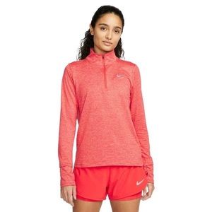 Nike Women’s Pink/Coral Long Sleeve Hooded Workout Top with Thumb Holes Size S